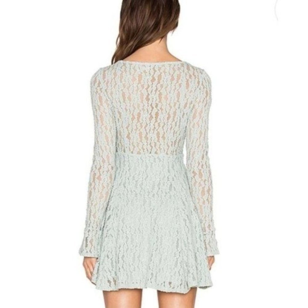 Free People Mint Full Lace Mini Dress - Picture 3 of 8